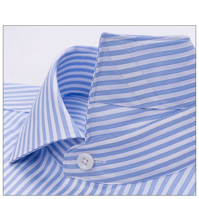 200s Cotton Long-Sleeve Non-Iron Striped Shirt with Windsor Collar
