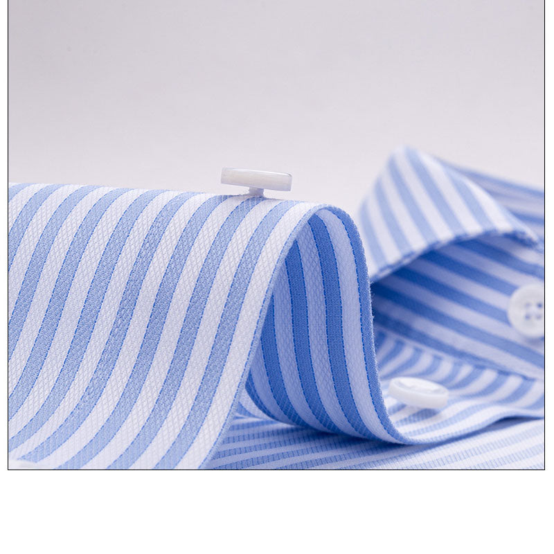 200s Cotton Long-Sleeve Non-Iron Striped Shirt with Windsor Collar