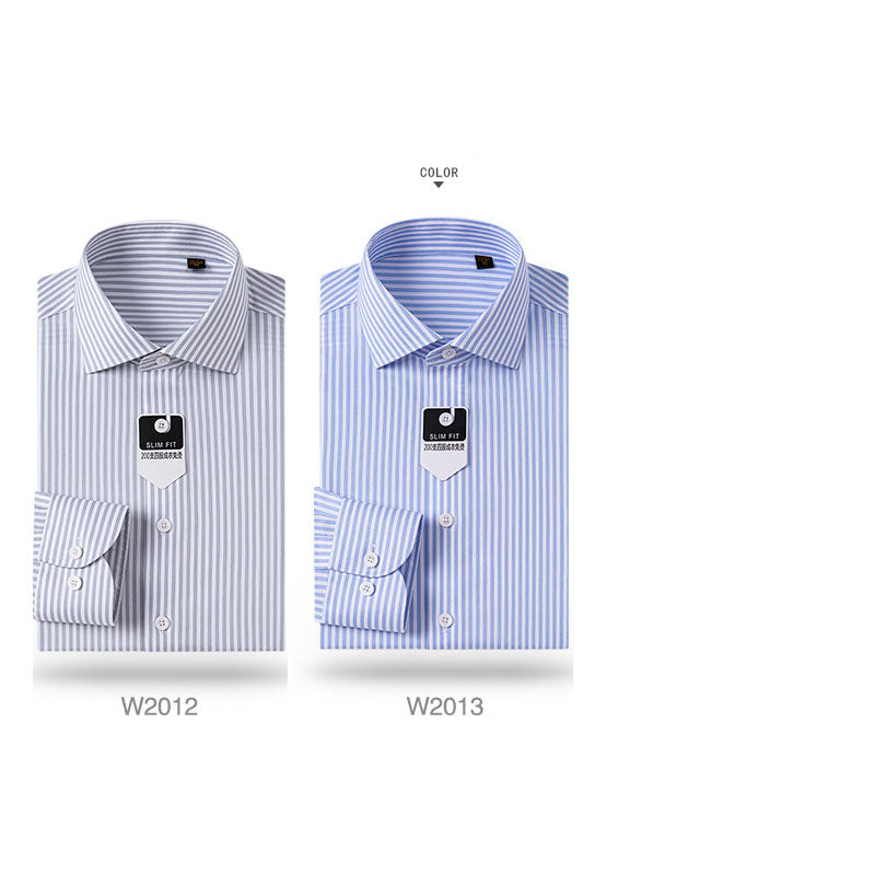 200s Cotton Long-Sleeve Non-Iron Striped Shirt with Windsor Collar