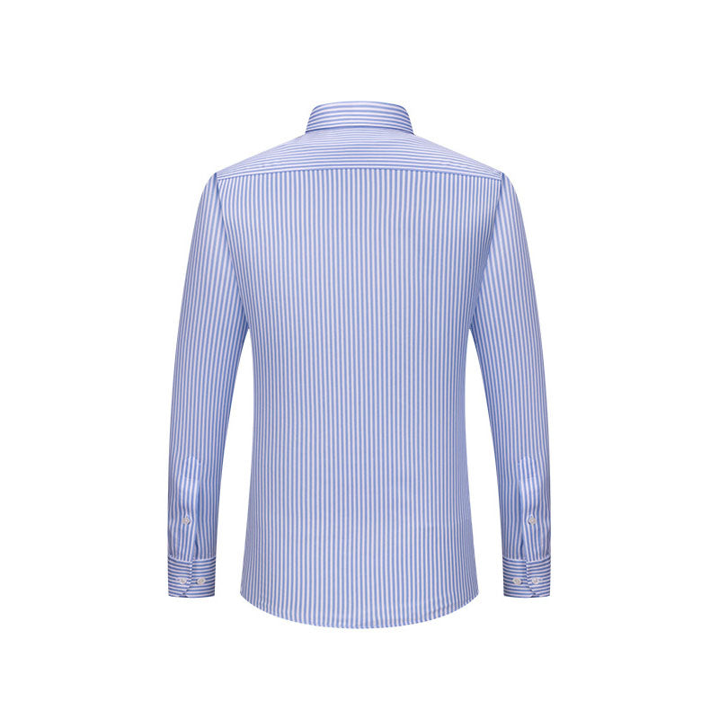 200s Cotton Long-Sleeve Non-Iron Striped Shirt with Windsor Collar