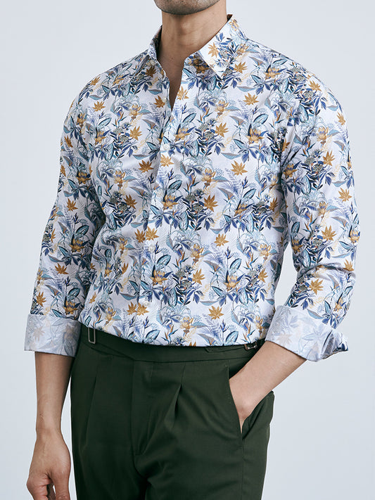 Floral Print Shirt-CC3541#