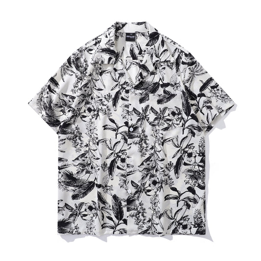Floral Print Aloha Shirt-77126#