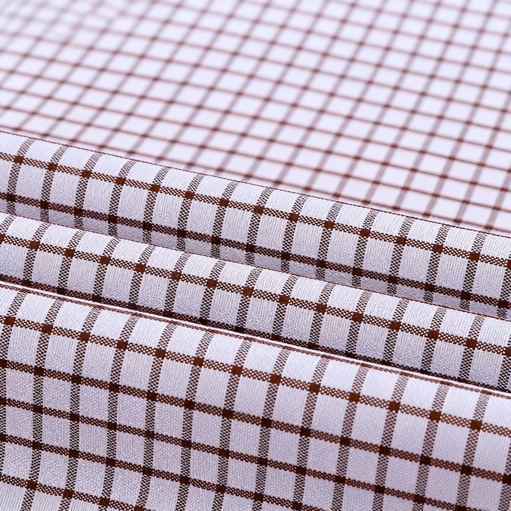 200s Cotton Non-Iron Check Long-Sleeve Casual Shirt