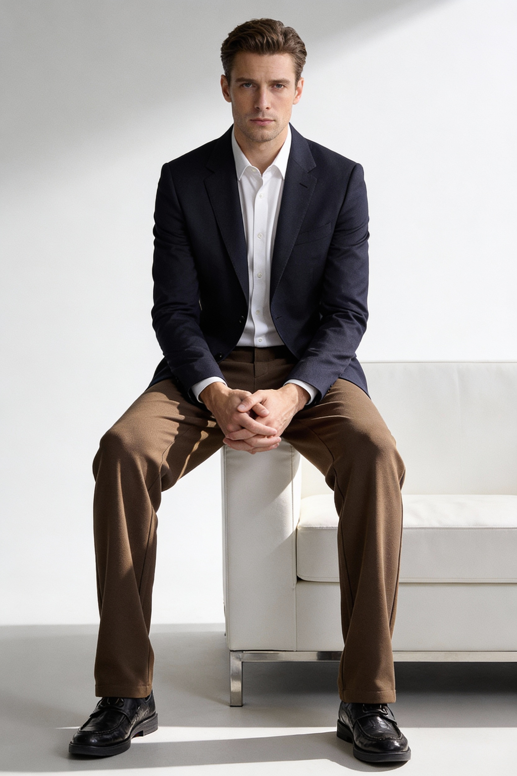 Wool Blend Business Casual Pants