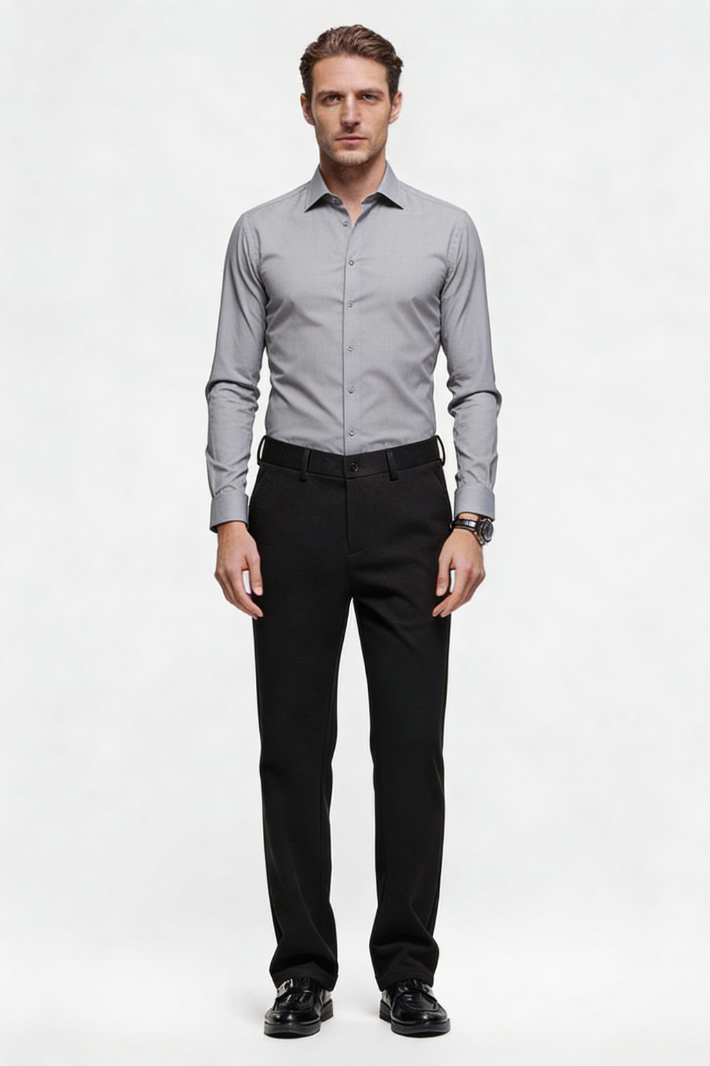 Wool Blend Business Casual Pants