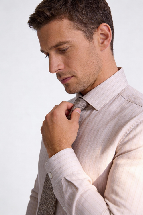 200s Cotton Non-Iron Pinstripe Long-Sleeve Shirt