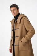 Hooded Pure Wool Double-Faced Duffle Coat