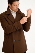 Short Double-Breasted Wool Coat